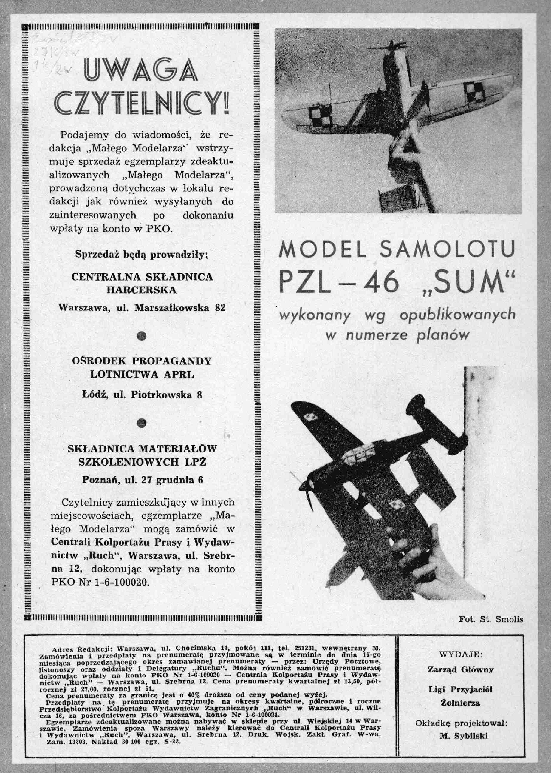 "Maly Modelarz" 9, 1961, 8 c.
