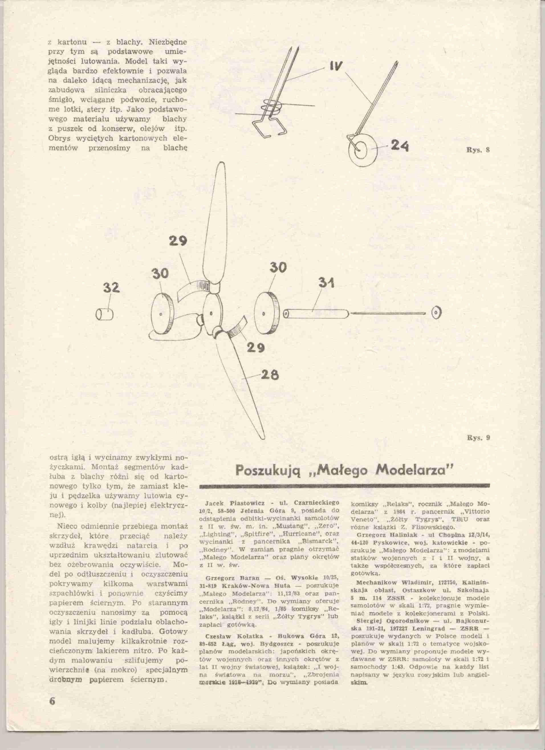 "Maly Modelarz" 8, 1985 6 с.