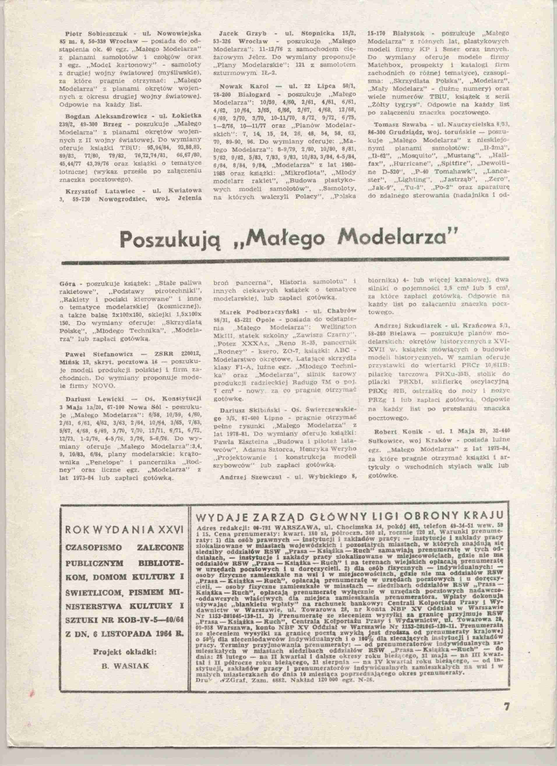 "Maly Modelarz" 8, 1985 7 с.